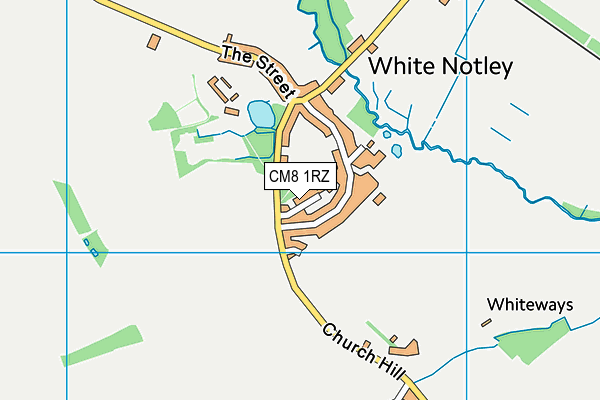 CM8 1RZ map - OS VectorMap District (Ordnance Survey)