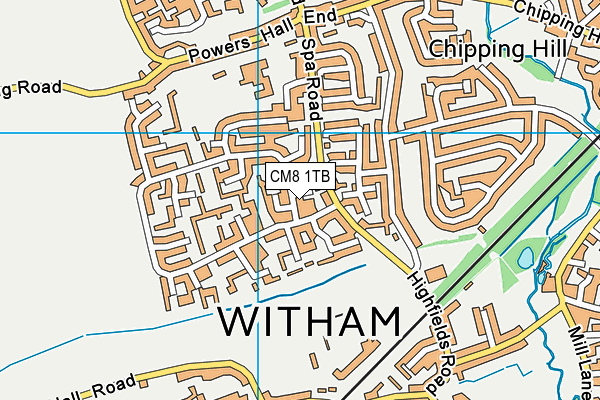 CM8 1TB map - OS VectorMap District (Ordnance Survey)