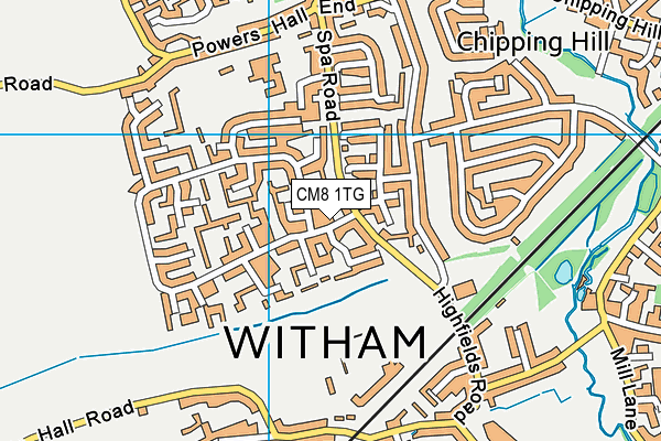 CM8 1TG map - OS VectorMap District (Ordnance Survey)