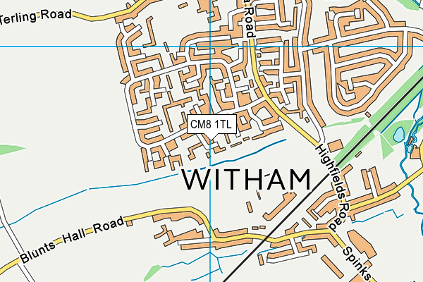 CM8 1TL map - OS VectorMap District (Ordnance Survey)