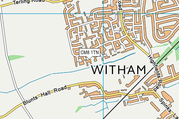 CM8 1TN map - OS VectorMap District (Ordnance Survey)