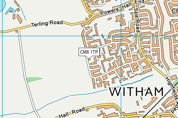 CM8 1TP map - OS VectorMap District (Ordnance Survey)