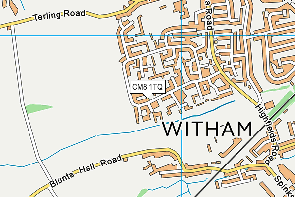 CM8 1TQ map - OS VectorMap District (Ordnance Survey)