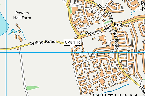 CM8 1TR map - OS VectorMap District (Ordnance Survey)