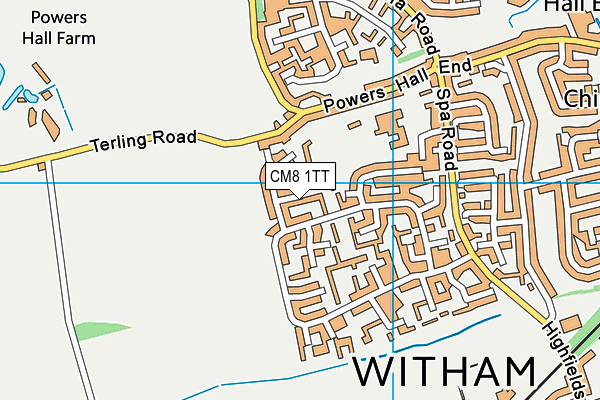 CM8 1TT map - OS VectorMap District (Ordnance Survey)