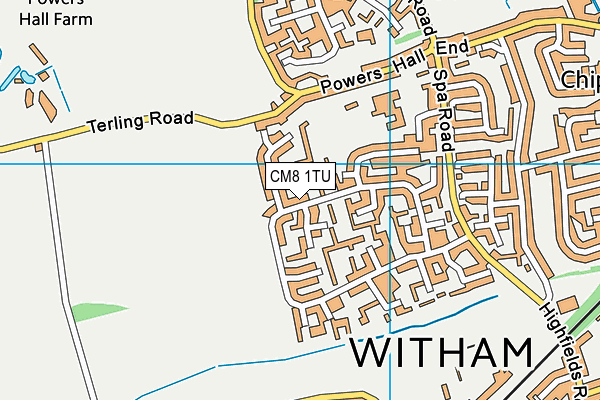 CM8 1TU map - OS VectorMap District (Ordnance Survey)