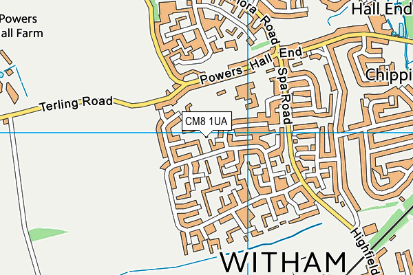 CM8 1UA map - OS VectorMap District (Ordnance Survey)