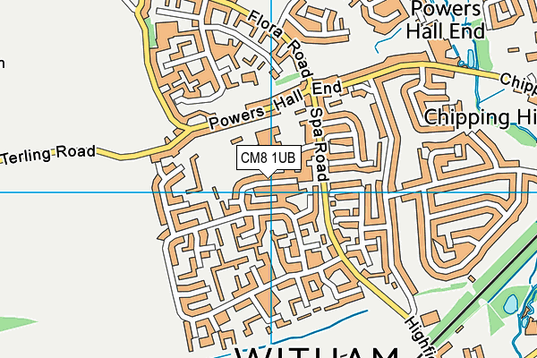 CM8 1UB map - OS VectorMap District (Ordnance Survey)