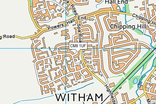 CM8 1UF map - OS VectorMap District (Ordnance Survey)