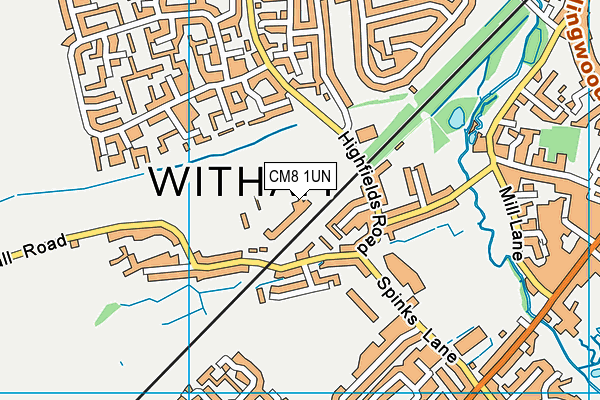 Witham Rugby Union Football Club map (CM8 1UN) - OS VectorMap District (Ordnance Survey)