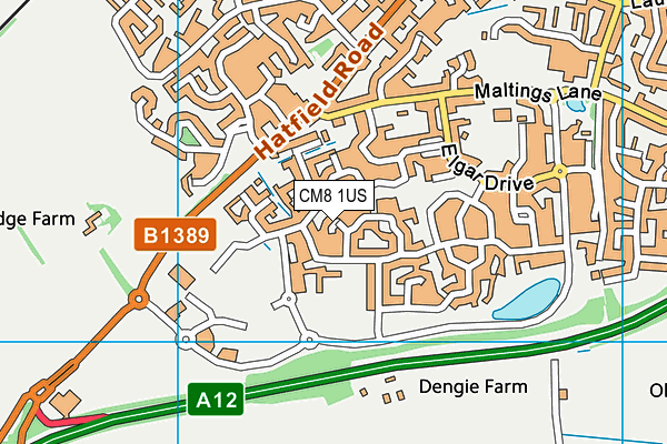 CM8 1US map - OS VectorMap District (Ordnance Survey)