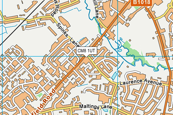 CM8 1UT map - OS VectorMap District (Ordnance Survey)