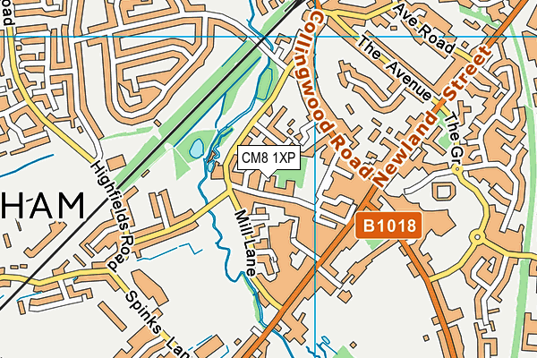 CM8 1XP map - OS VectorMap District (Ordnance Survey)