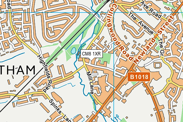 CM8 1XR map - OS VectorMap District (Ordnance Survey)
