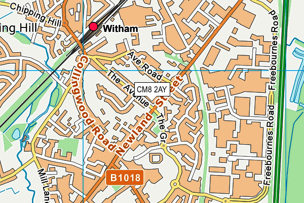 CM8 2AY map - OS VectorMap District (Ordnance Survey)