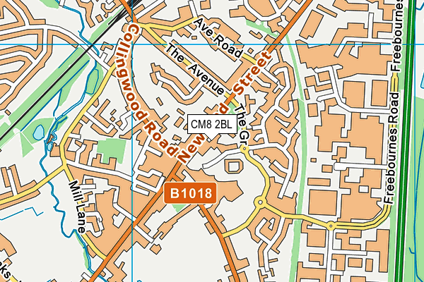 CM8 2BL map - OS VectorMap District (Ordnance Survey)