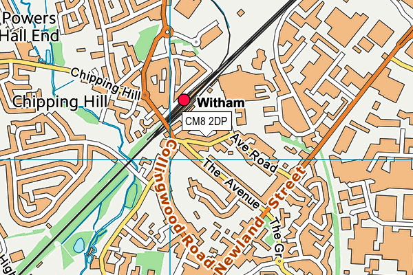 CM8 2DP map - OS VectorMap District (Ordnance Survey)