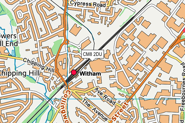 CM8 2DU map - OS VectorMap District (Ordnance Survey)