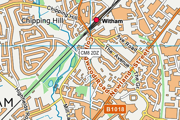 CM8 2DZ map - OS VectorMap District (Ordnance Survey)