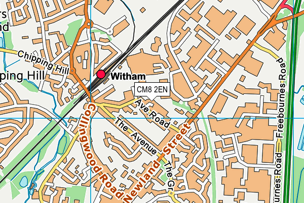 CM8 2EN map - OS VectorMap District (Ordnance Survey)