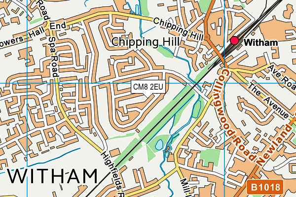 CM8 2EU map - OS VectorMap District (Ordnance Survey)