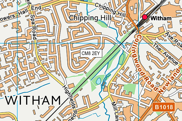 CM8 2EY map - OS VectorMap District (Ordnance Survey)