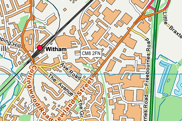 CM8 2FN map - OS VectorMap District (Ordnance Survey)