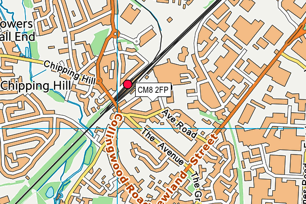 CM8 2FP map - OS VectorMap District (Ordnance Survey)