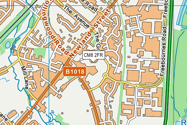 CM8 2FR map - OS VectorMap District (Ordnance Survey)