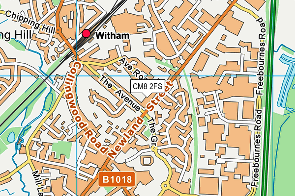 CM8 2FS map - OS VectorMap District (Ordnance Survey)