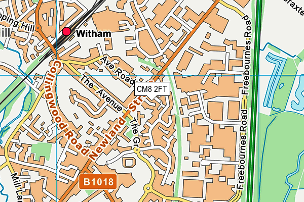 CM8 2FT map - OS VectorMap District (Ordnance Survey)