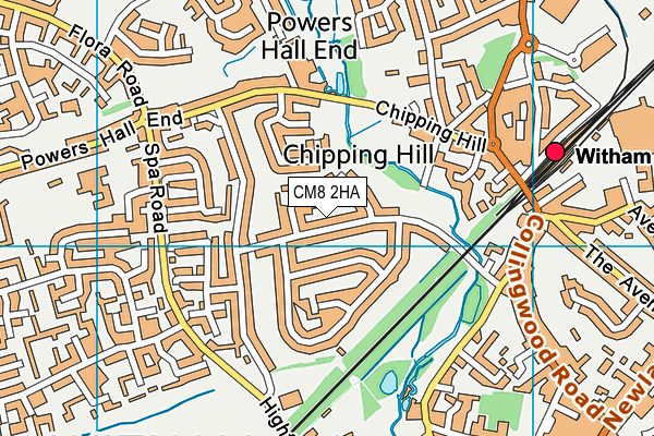 CM8 2HA map - OS VectorMap District (Ordnance Survey)