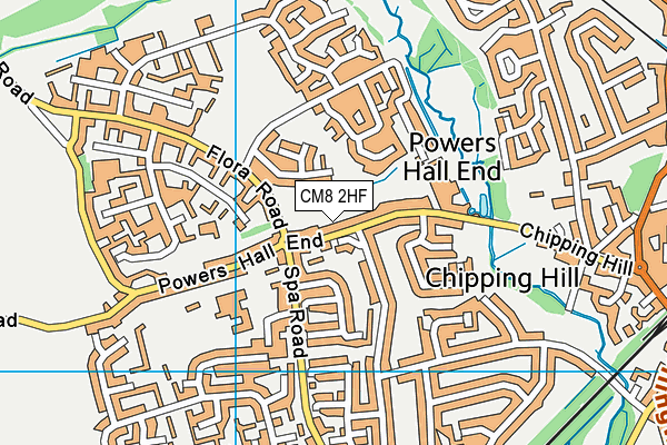 CM8 2HF map - OS VectorMap District (Ordnance Survey)