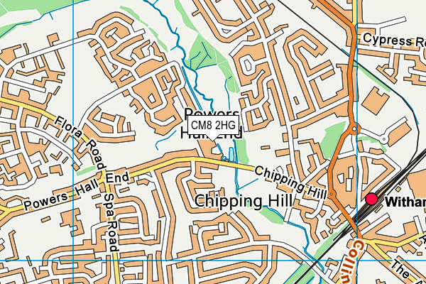CM8 2HG map - OS VectorMap District (Ordnance Survey)