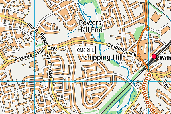 CM8 2HL map - OS VectorMap District (Ordnance Survey)