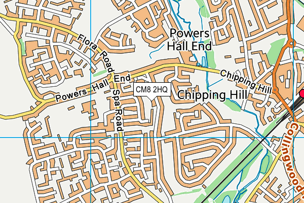 CM8 2HQ map - OS VectorMap District (Ordnance Survey)