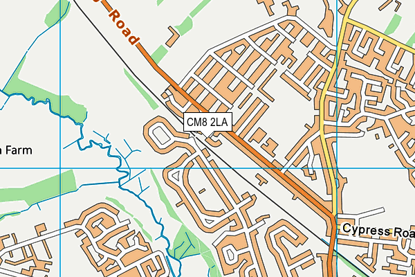 CM8 2LA map - OS VectorMap District (Ordnance Survey)