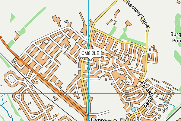 CM8 2LE map - OS VectorMap District (Ordnance Survey)