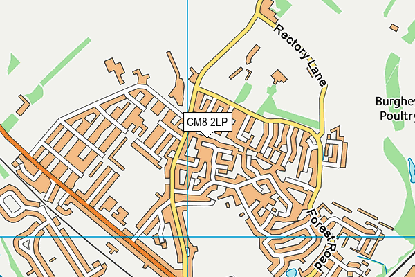 CM8 2LP map - OS VectorMap District (Ordnance Survey)