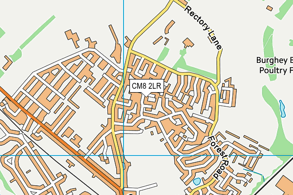 CM8 2LR map - OS VectorMap District (Ordnance Survey)