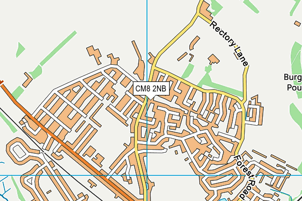 CM8 2NB map - OS VectorMap District (Ordnance Survey)