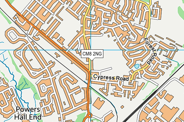 CM8 2NG map - OS VectorMap District (Ordnance Survey)
