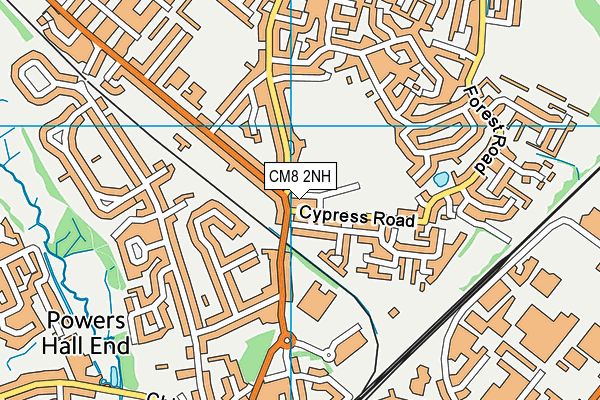 CM8 2NH map - OS VectorMap District (Ordnance Survey)
