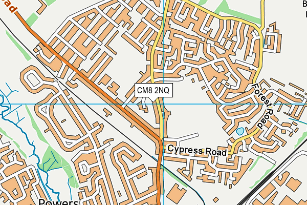 CM8 2NQ map - OS VectorMap District (Ordnance Survey)