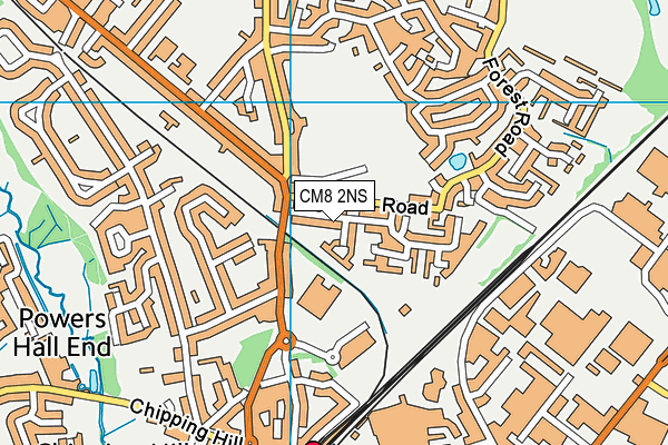 CM8 2NS map - OS VectorMap District (Ordnance Survey)