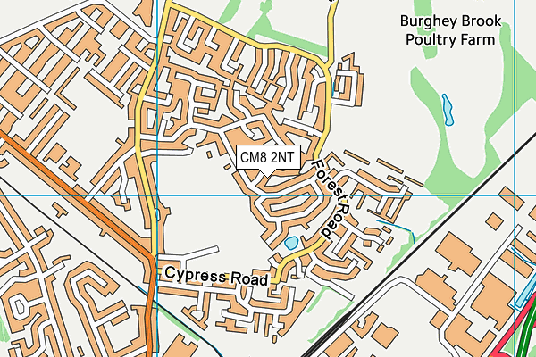 CM8 2NT map - OS VectorMap District (Ordnance Survey)