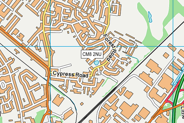 CM8 2NU map - OS VectorMap District (Ordnance Survey)
