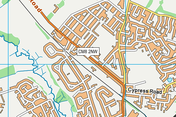 CM8 2NW map - OS VectorMap District (Ordnance Survey)