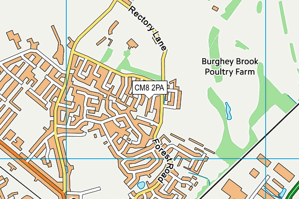 CM8 2PA map - OS VectorMap District (Ordnance Survey)