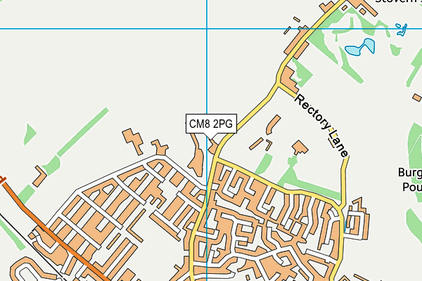 CM8 2PG map - OS VectorMap District (Ordnance Survey)